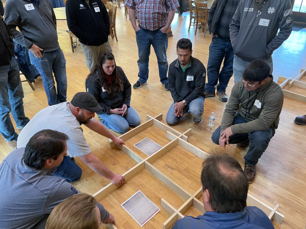 Participants playing game